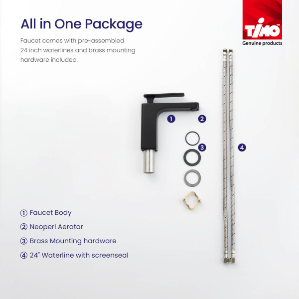 Смеситель для раковины Timo Torne черный 4361/03F